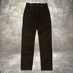 Vintage Wrangler Womens Black‎ Denim Jeans Pants 9x34 Straight Leg Cotton USA